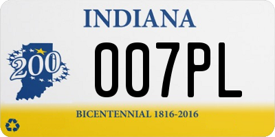 IN license plate 007PL