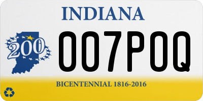 IN license plate 007POQ