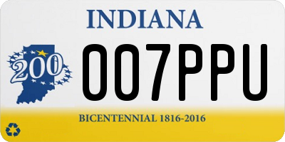 IN license plate 007PPU