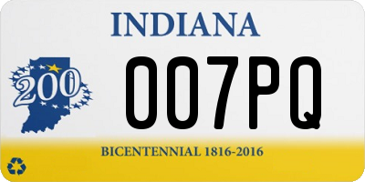 IN license plate 007PQ
