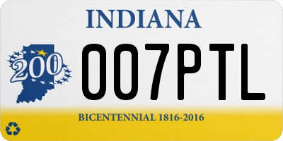 IN license plate 007PTL