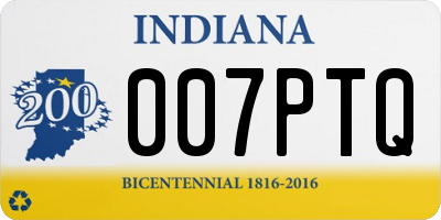 IN license plate 007PTQ
