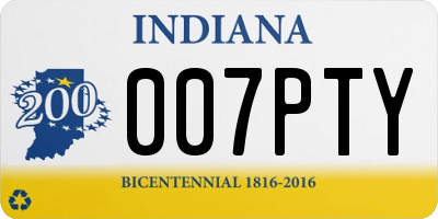 IN license plate 007PTY