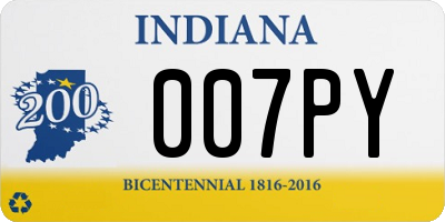 IN license plate 007PY