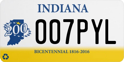 IN license plate 007PYL