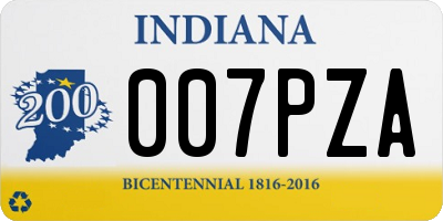 IN license plate 007PZA
