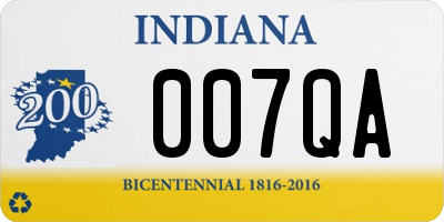 IN license plate 007QA