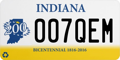 IN license plate 007QEM