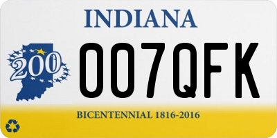 IN license plate 007QFK