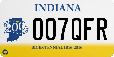 IN license plate 007QFR
