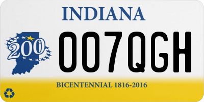 IN license plate 007QGH