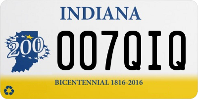 IN license plate 007QIQ