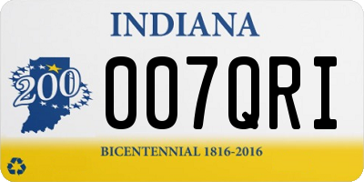 IN license plate 007QRI