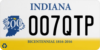 IN license plate 007QTP