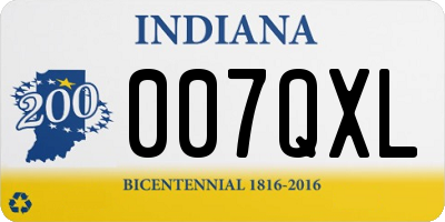 IN license plate 007QXL
