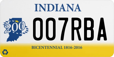 IN license plate 007RBA
