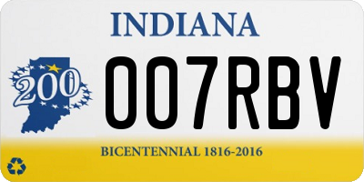 IN license plate 007RBV