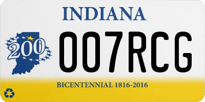 IN license plate 007RCG