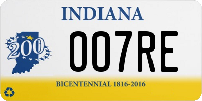 IN license plate 007RE