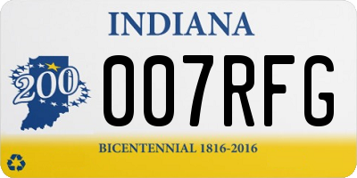 IN license plate 007RFG