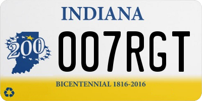 IN license plate 007RGT