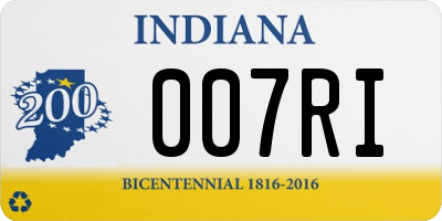 IN license plate 007RI