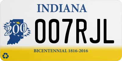 IN license plate 007RJL