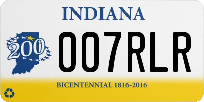 IN license plate 007RLR