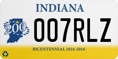 IN license plate 007RLZ