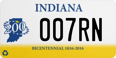 IN license plate 007RN