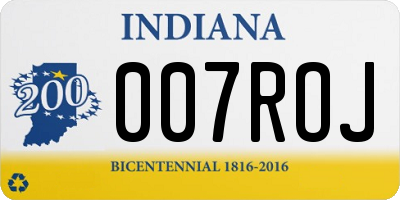 IN license plate 007ROJ