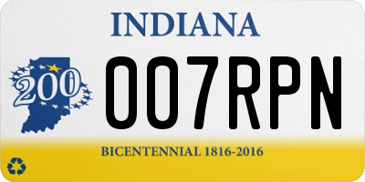 IN license plate 007RPN