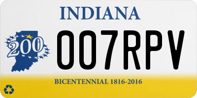 IN license plate 007RPV