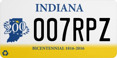 IN license plate 007RPZ