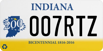 IN license plate 007RTZ