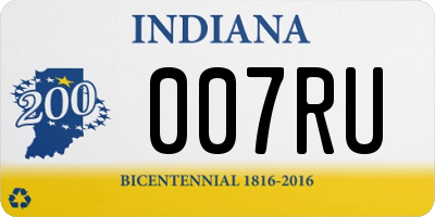 IN license plate 007RU