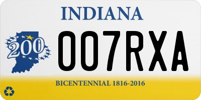 IN license plate 007RXA