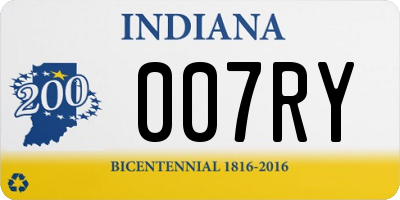 IN license plate 007RY