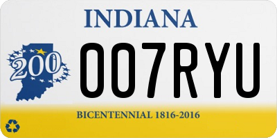 IN license plate 007RYU