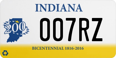 IN license plate 007RZ