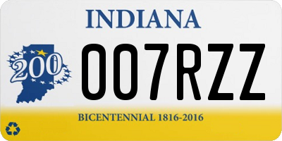 IN license plate 007RZZ