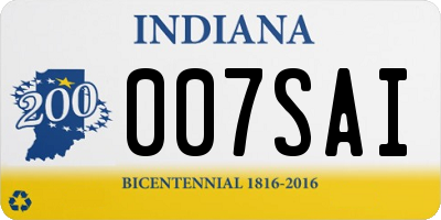 IN license plate 007SAI
