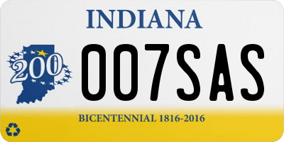 IN license plate 007SAS