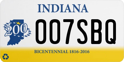 IN license plate 007SBQ