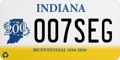 IN license plate 007SEG