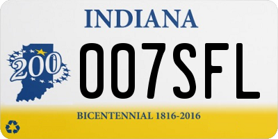 IN license plate 007SFL