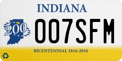 IN license plate 007SFM