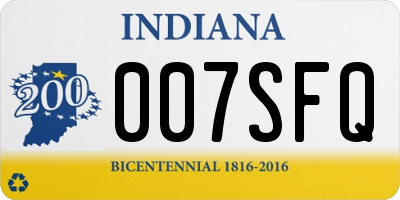 IN license plate 007SFQ