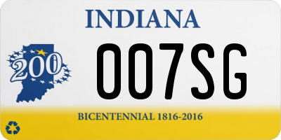 IN license plate 007SG