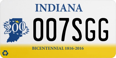 IN license plate 007SGG